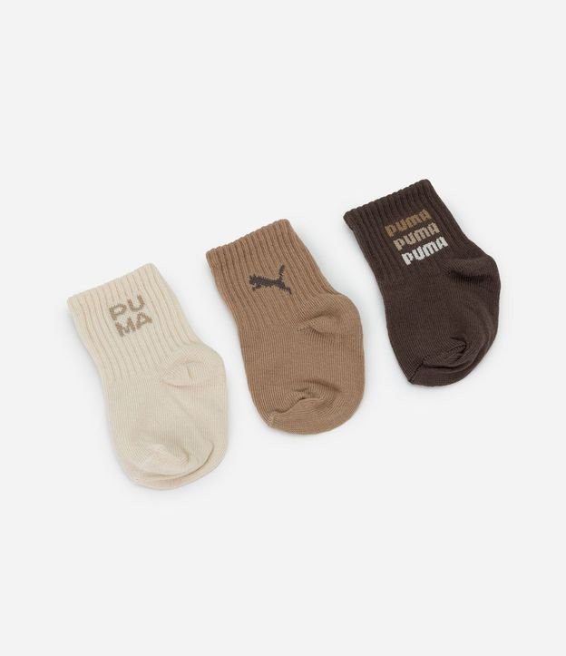 Kit 03 Pares de Medias Infantil Cano Mediano Puma – Talle 0 a 12 Meses 2