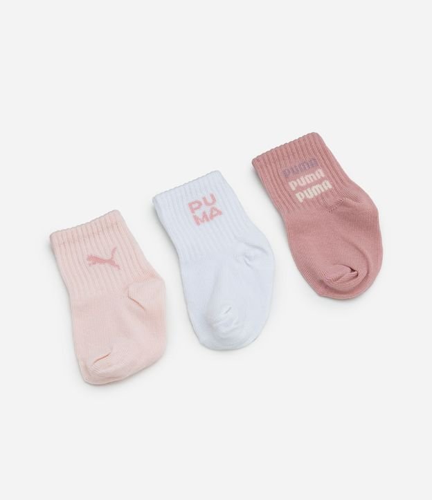 Kit 03 Pares de Medias Infantil Cano Mediano Puma – Talle 0 a 12 Meses 2