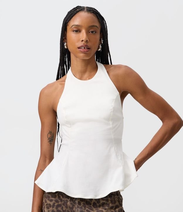 Blusa Peplum Frente Única en Bengalina 3