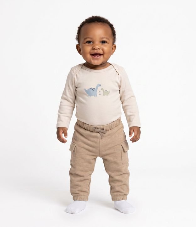 Pantalón Infantil en Algodón con Felpa y Bolsillo Lateral – Talle 0 a 18 Meses 1