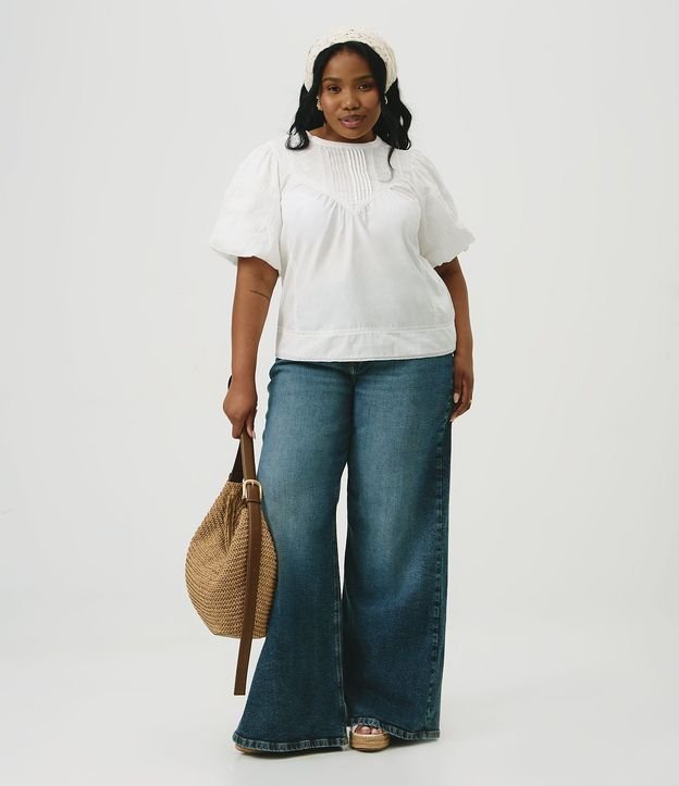 Blusa Regular en Algodón con Entremedios Curve & Plus Size 2