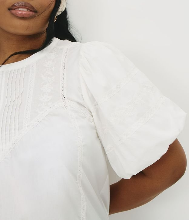 Blusa Regular en Algodón con Entremedios Curve & Plus Size 3