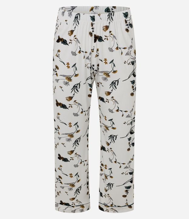 Pijama Largo en Viscolycra con Bies Contrastante y Estampa Floral 6