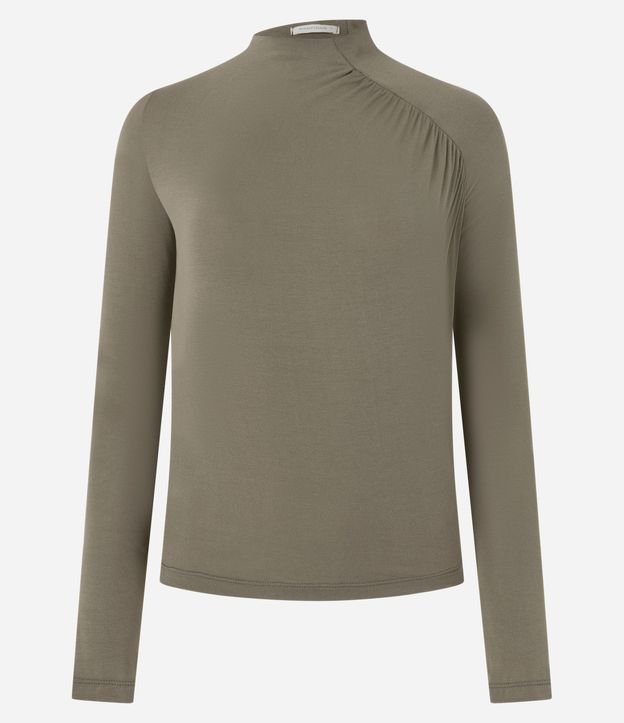 Blusa en Viscosa con Fruncido en el Hombro