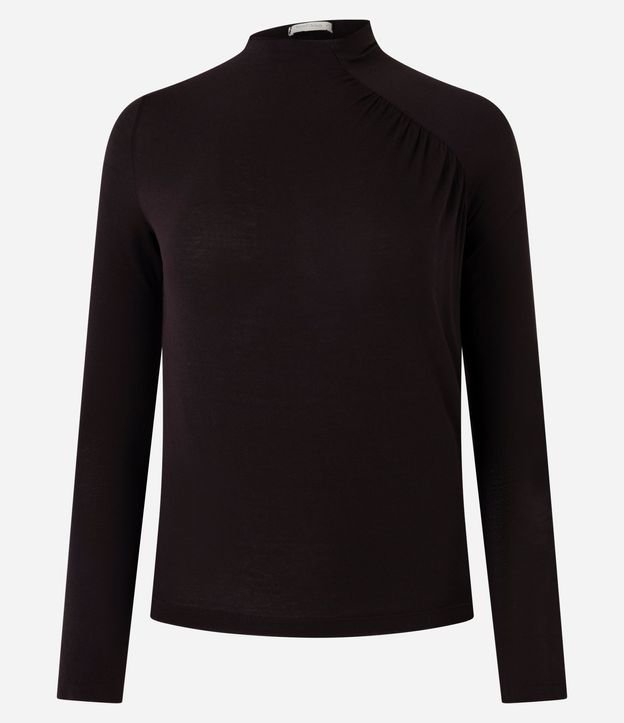 Blusa en Viscosa con Fruncido en el Hombro