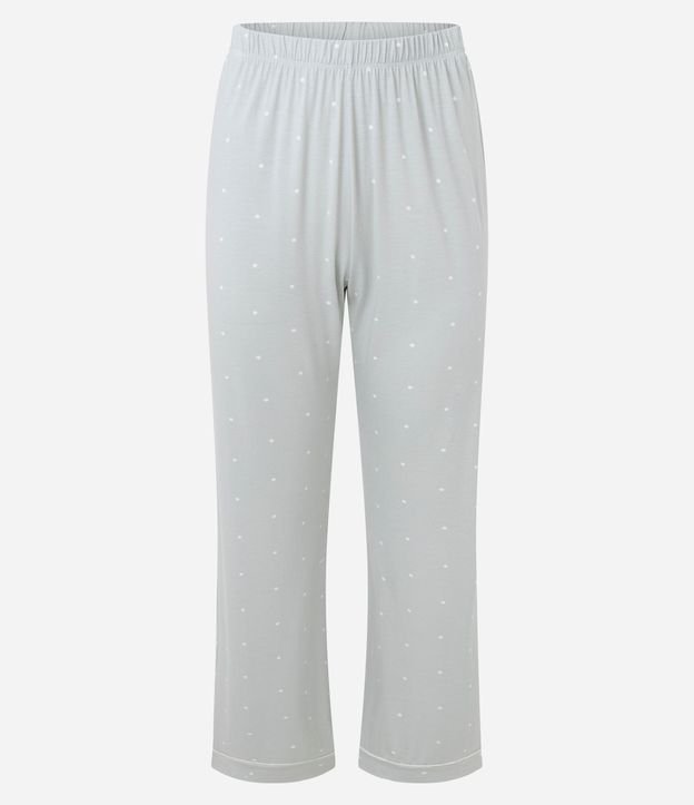 Pijama Larga con Estampa de Lunares y Bies Contrastante 6