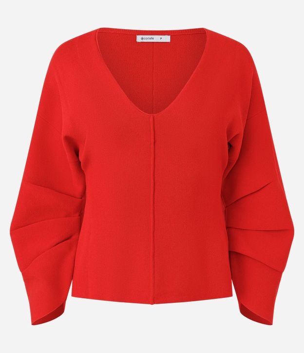 Blusa en Punto con Manga Voluminosa 5