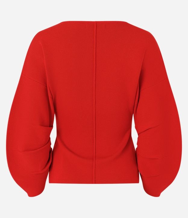 Blusa en Punto con Manga Voluminosa 7