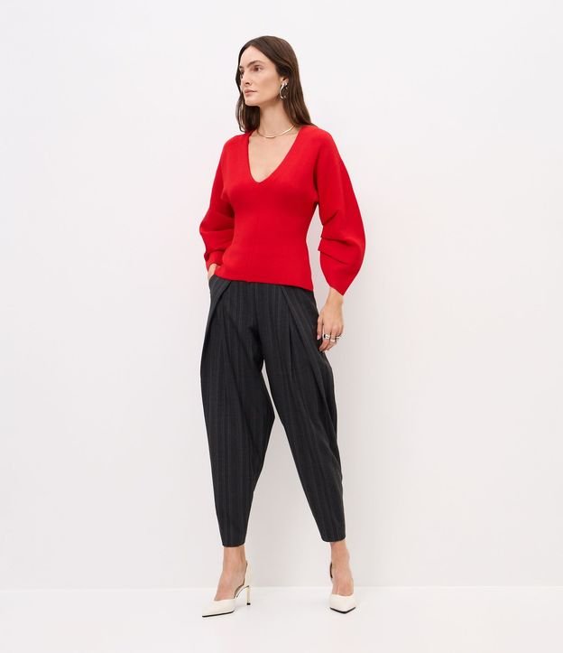 Blusa en Punto con Manga Voluminosa 2