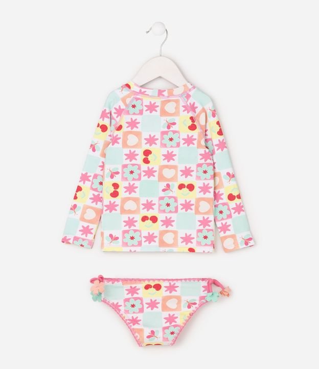 Conjunto Infantil Praia con Blusa Manga Larga Bombacha y Sombrero Estampado - Talle 1 a 12 años 2