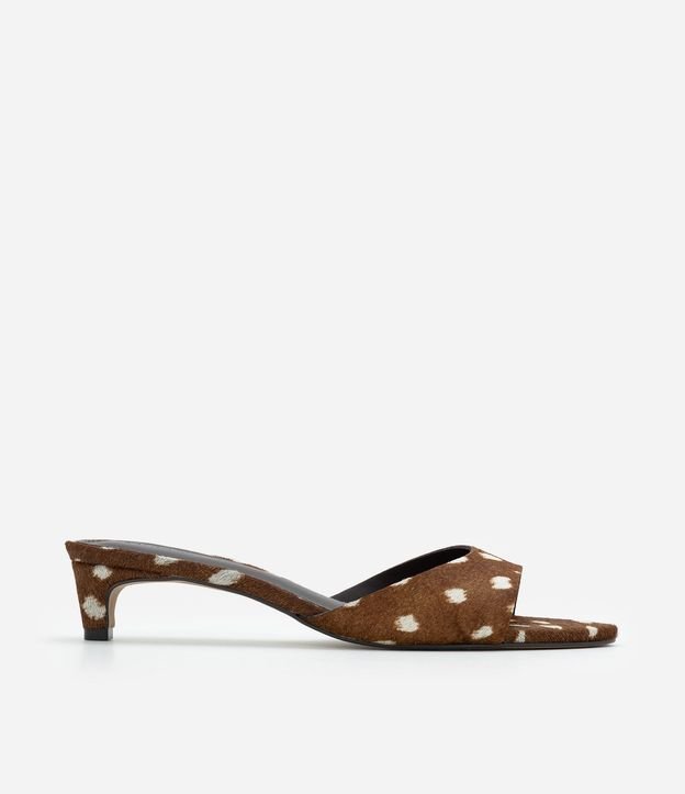 Sandalia Mule en Cuero con Estampado Animal Print 2
