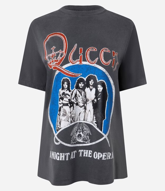 Remera Desteñida con Estampa de Queen 5