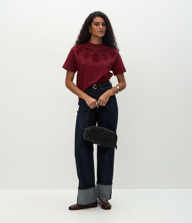 Blusa en Algodón con Arabesco de Flores 2