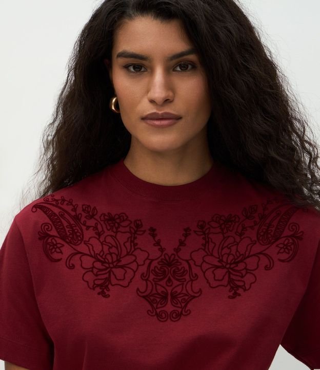 Blusa en Algodón con Arabesco de Flores 3