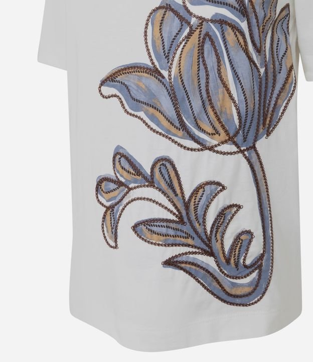Blusa en Algodón con Estampado de Flor Bordada 6