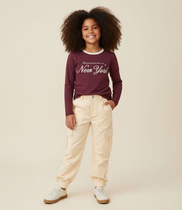 Remera Infantil Manga Larga New York - Talle 5 a 16 años