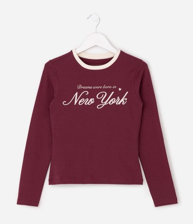 Remera Infantil Manga Larga New York - Talle 5 a 16 años 2