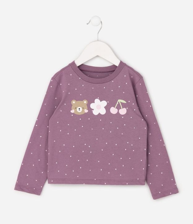 Remera Manga Larga con Iconos de Oso - Talle 1 a 6 años