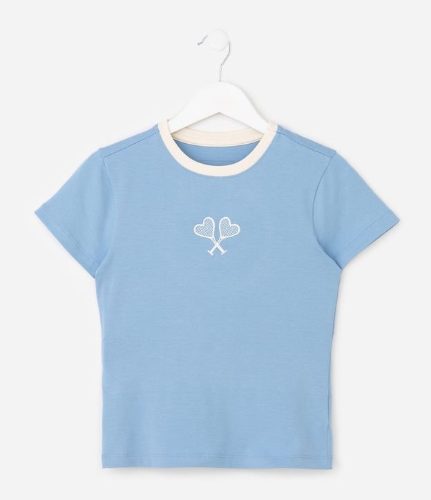 Remera Infantil en Algodón con Cuello Contrastante - Talle 5 a 16 años 2
