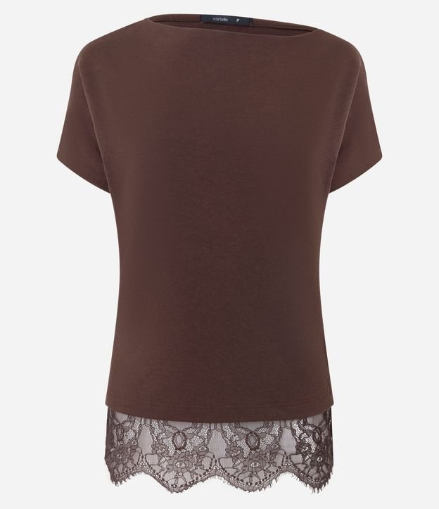 Blusa en Crepé con Aplicación de Encaje en el Bajo 5