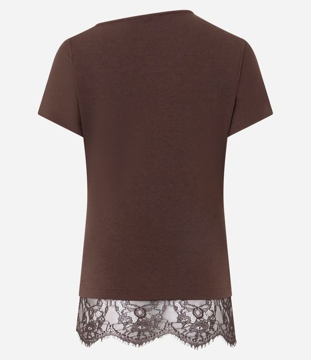 Blusa en Crepé con Aplicación de Encaje en el Bajo 6