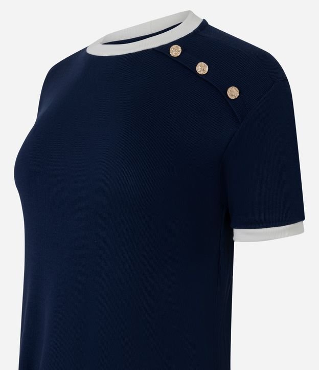 Blusa Manga Corta en Rib con Botones en el Hombro 6
