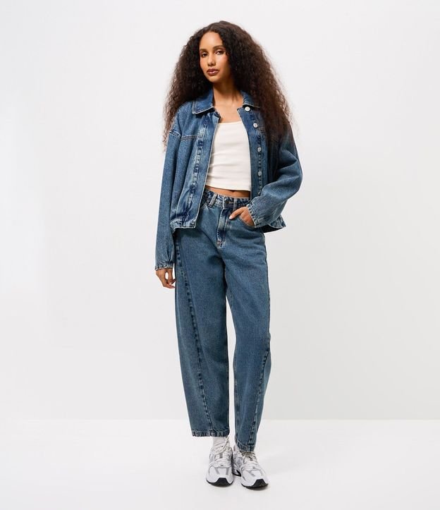 Pantalón Balloon en Jeans con Cintura Alta 1