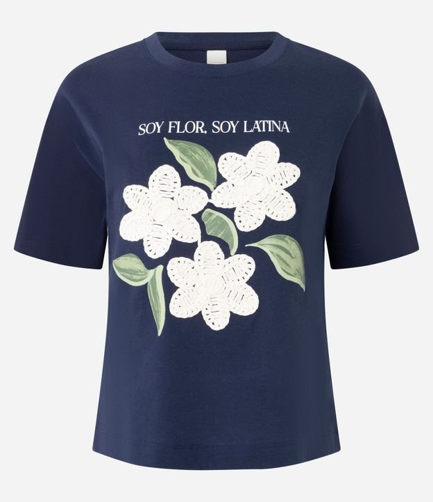 Remera con Estampado Floral y Bordado en las Flores 5