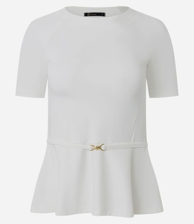 Blusa Femenina en Punto Roma con Peplum y Cinturón 5