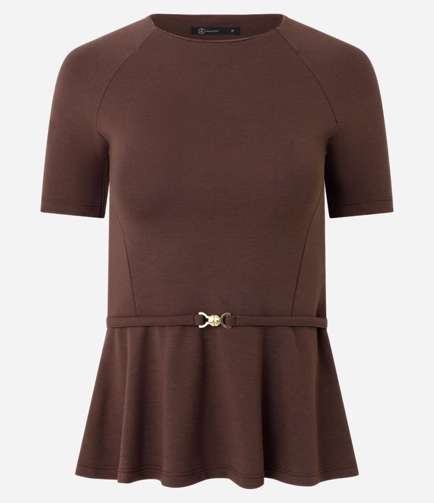 Blusa Femenina en Punto Roma con Peplum y Cinturón 5
