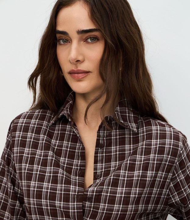 Camisa de Cuadros en Tricolina con Manga Larga 3