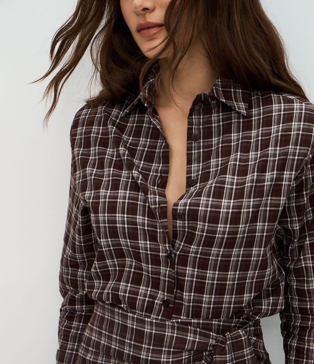 Camisa de Cuadros en Tricolina con Manga Larga 4