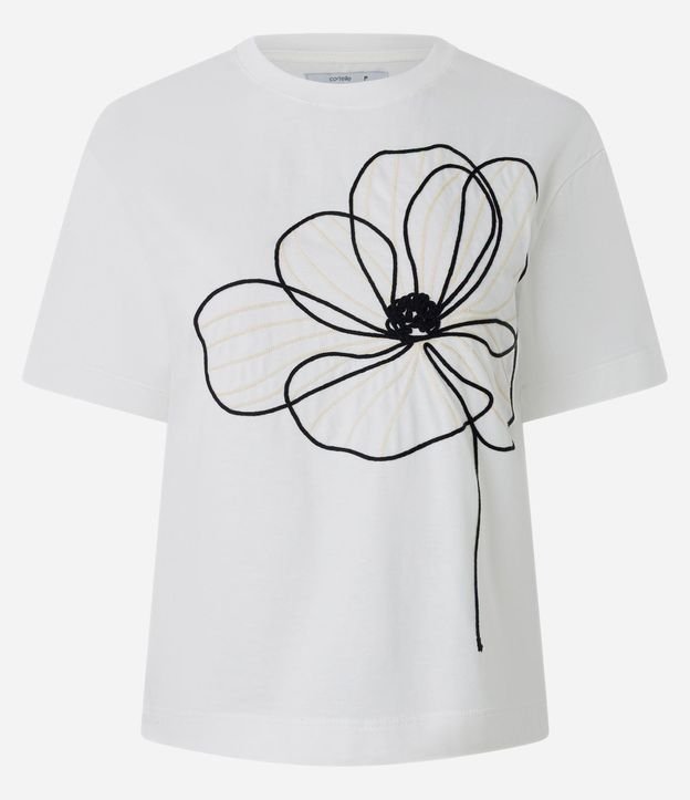 Remera Box con Bordado Floral delantero 5