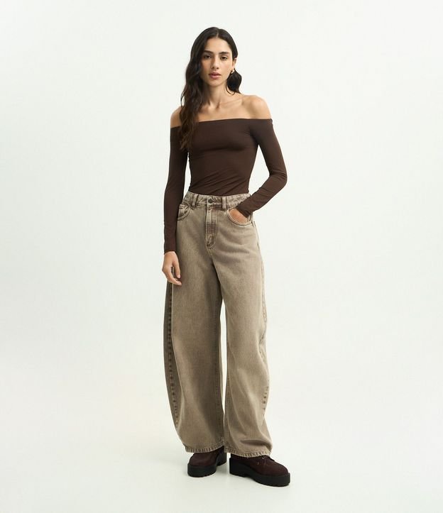 Blusa Básica Off Shoulder en Microfibra 2