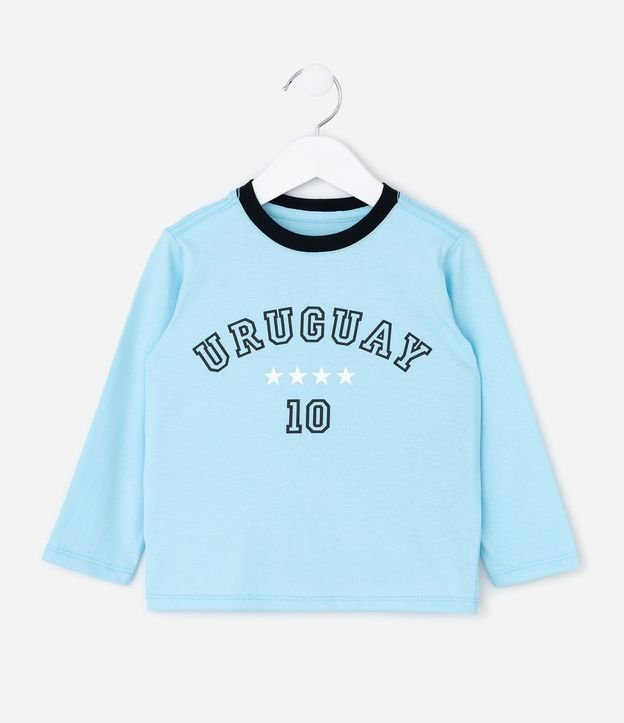 Camiseta Infantil Esportiva Estampa Uruguay – Tam 1 a 6 Anos 2
