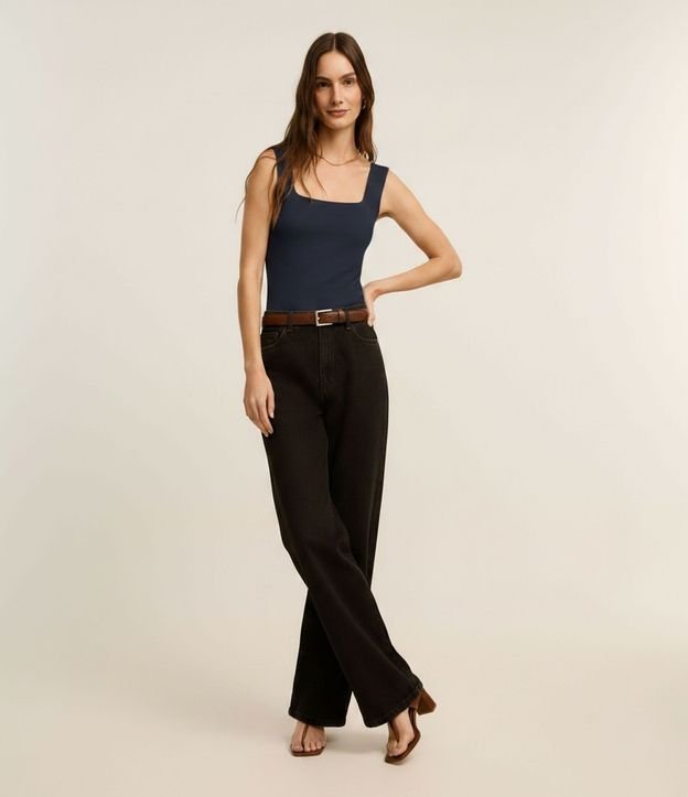 Blusa en Poliamida con Escote Cuadrado