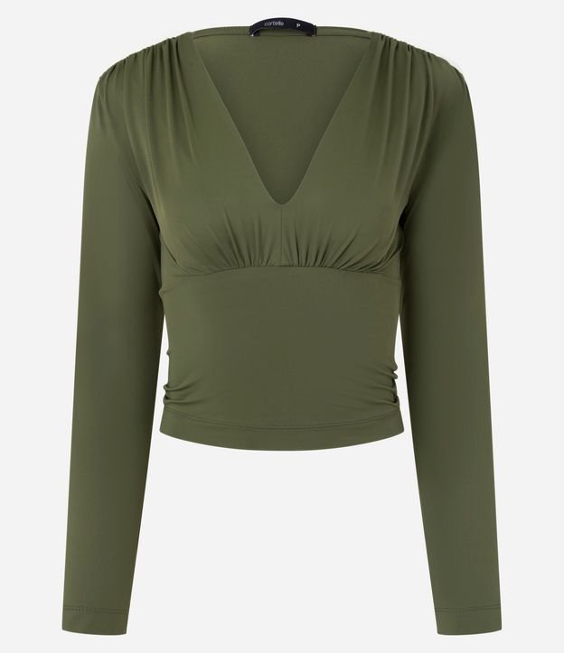 Blusa en Poliamida con Escote en V y Mangas Largas 5