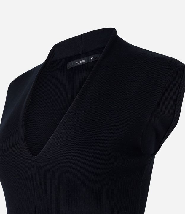 Blusa Musculosa en Rib con Bretel Ancho y Escote V 6
