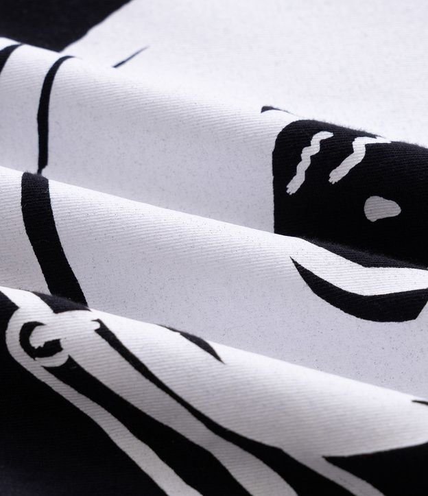 Remera Relaxed Manga Corta en Algodón con Estampado Toca-Discos Vinil 8