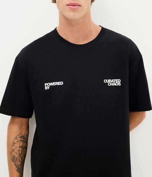 Remera Relaxed Manga Corta en Algodón con Estampado Toca-Discos Vinil 4