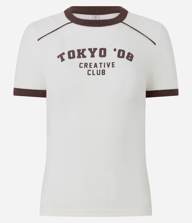 Remera con Detalles Constrastantes y Estampa Lettering Tokyo 5