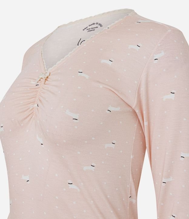 Pantalón de Pijama Jogger en Viscolycra con Estampado de Perritos 6
