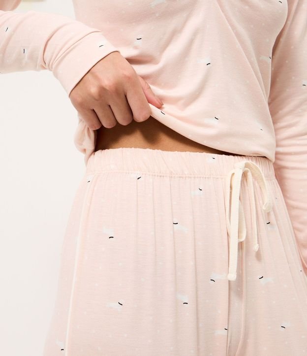 Pantalón de Pijama Jogger en Viscolycra con Estampado de Perritos 3