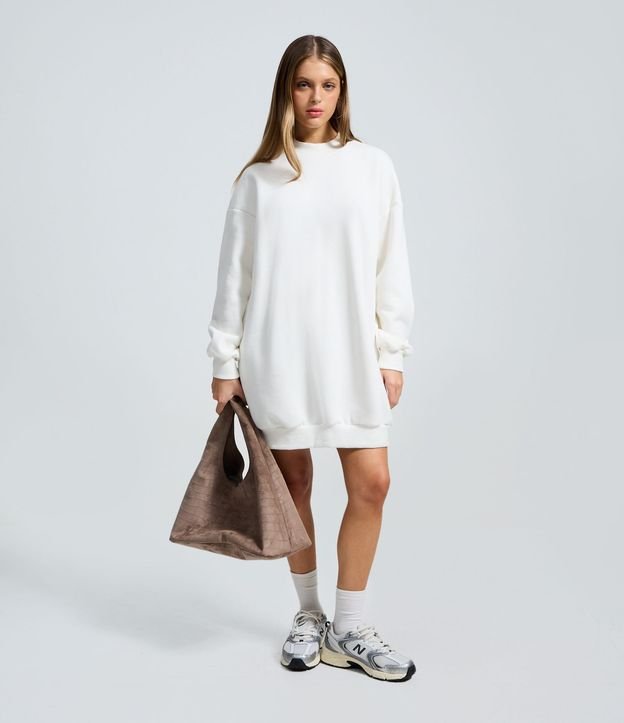 Vestido Corto en Algodón con Cuello Alto