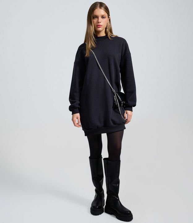 Vestido Corto en Algodón con Cuello Alto 2