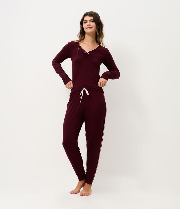 Pantalón de Pijama Jogger en Viscolycra con Cintura Elástica 2