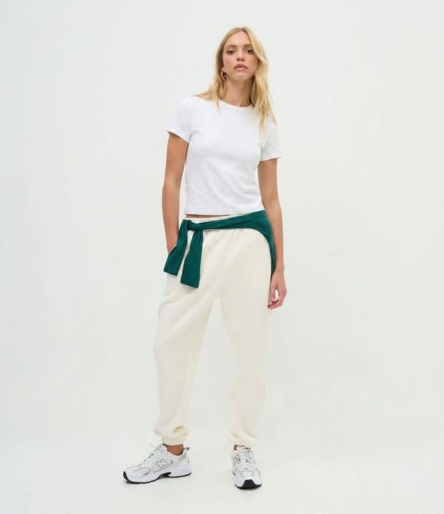 Blusa Ajustada en Algodón con Mangas Cortas