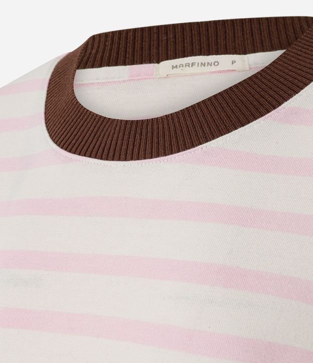 Blusa Rayada en Algodón con Cuello Contrastante 6