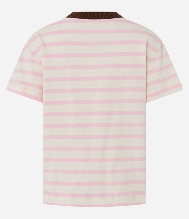 Blusa Rayada en Algodón con Cuello Contrastante 7