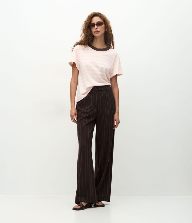 Blusa Rayada en Algodón con Cuello Contrastante 2